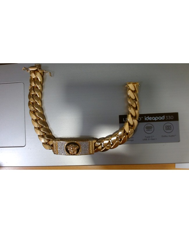 PULSERA CUBANA CON CHAPA VERSACE
