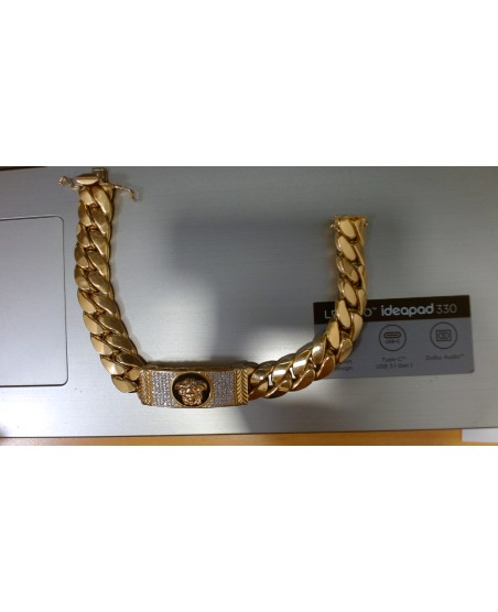 PULSERA CUBANA CON CHAPA VERSACE