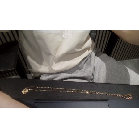 Cadena fina con trebol de oro 18k 50 cm