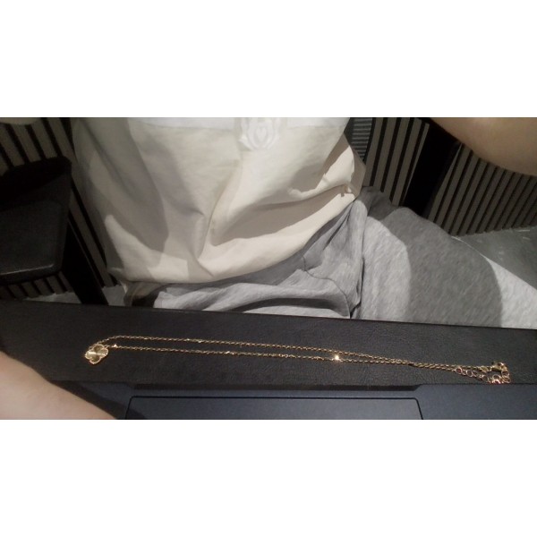 Cadena fina con trebol de oro 18k 50 cm