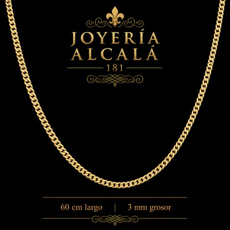 Cadena cadena fina barbada de oro 18k 60 cm