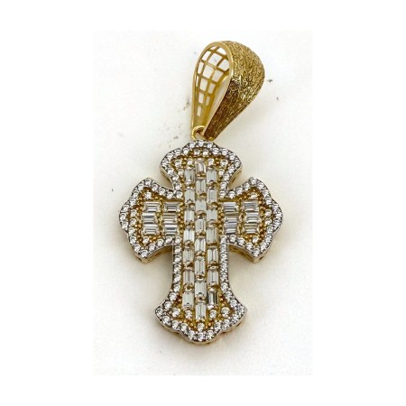 Medalla cruz blanca de oro 18k