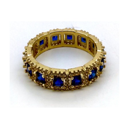Anillo piedras azules de oro 18k