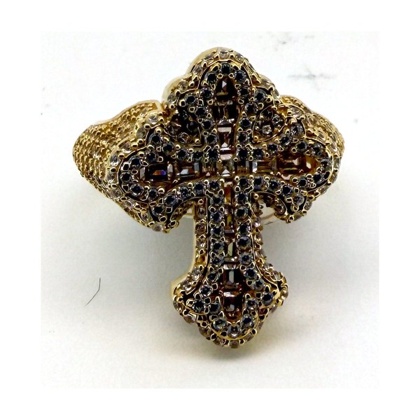 Anillo cruz de oro 18k