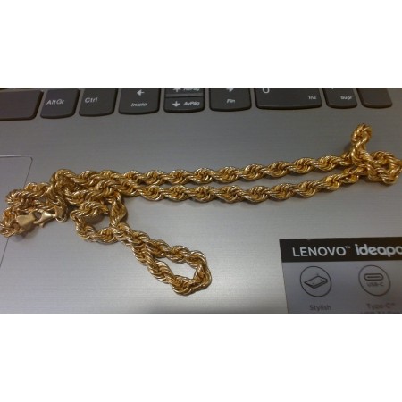 Cadena cordon salomonico de oro 18k 60 cm