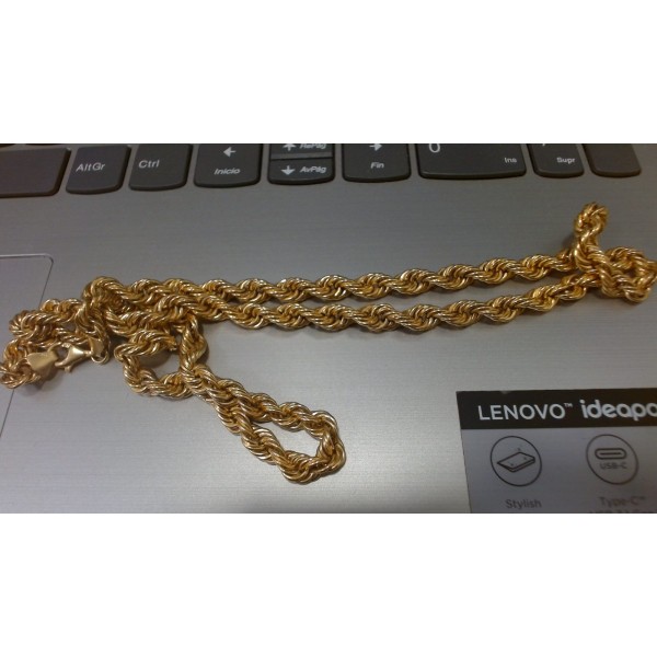 Cadena cordon salomonico de oro 18k 60 cm