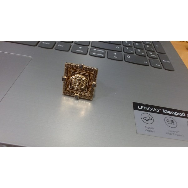 Anillo sello medusa de oro 18k talla 24