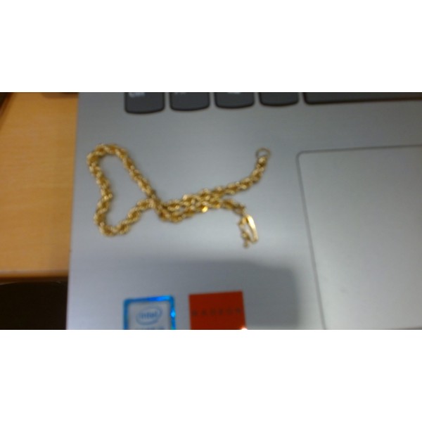 Pulsera cordon salomónico de oro 18k 20 cm