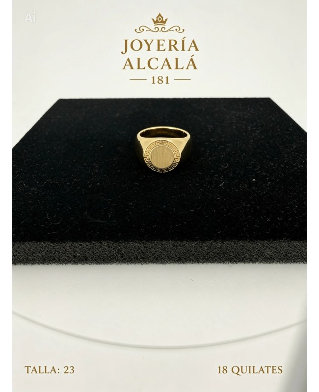 ANILLO SELLO CIRCULAR GRECA 