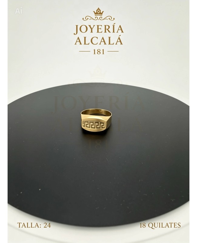 ANILLO SELLO RECTANGULO GRECA