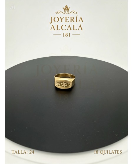 ANILLO SELLO RECTANGULO GRECA