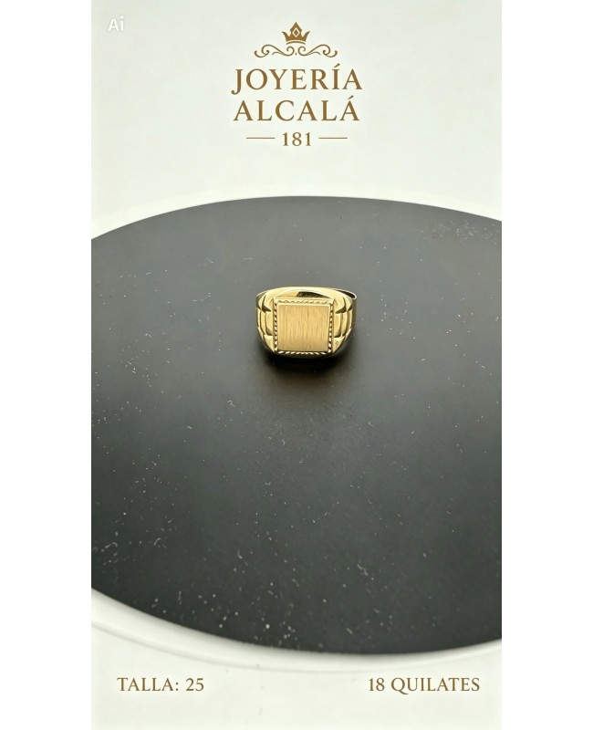 ANILLO SELLO CUADRADO REBORDE