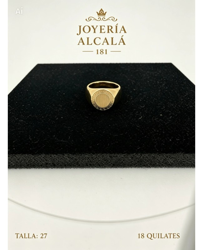 ANILLO SELLO CIRCULAR GRECA 
