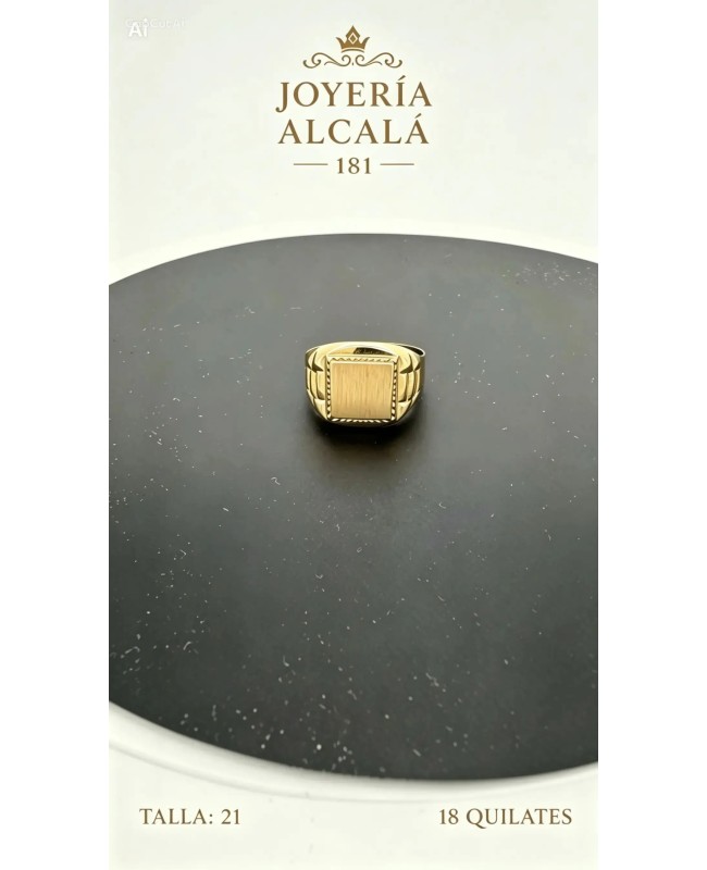 ANILLO SELLO CUADRADO REBORDE