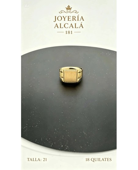 ANILLO SELLO CUADRADO REBORDE