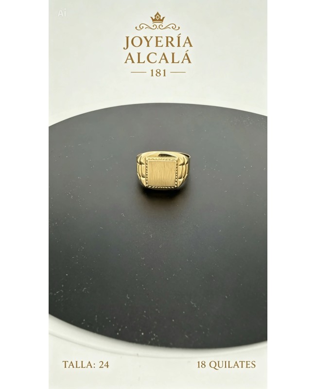 ANILLO SELLO CUADRADO REBORDE
