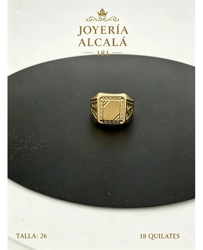 ANILLO SELLO CUADRADO GRECA