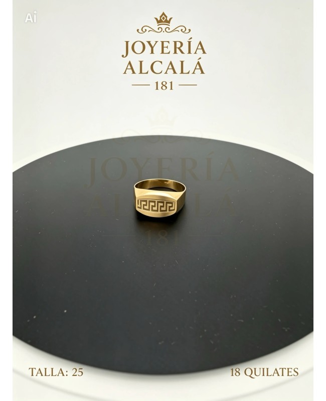 ANILLO SELLO RECTANGULO GRECA