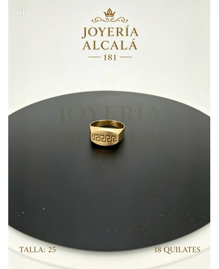 ANILLO SELLO RECTANGULO GRECA