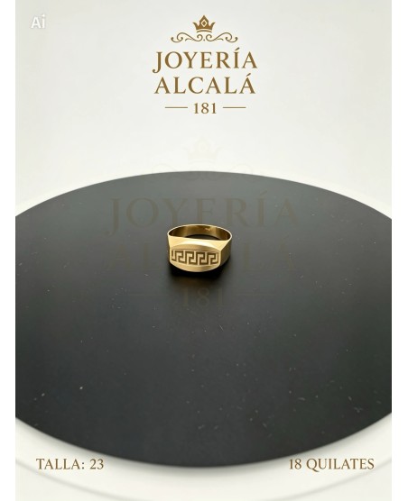 ANILLO SELLO RECTANGULO GRECA